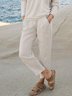 Women's cotton and linen casual seaside holiday trousers