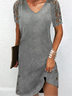 Loose Casual V Neck Dress With No Belt