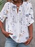 Womens Casual Notched Loose Shirt