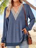 Loose Casual V Neck Jersey Shirt