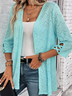 Plain Knitted Loose Casual Kimono