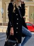 Lapel Collar Loose Casual Plain Coat