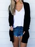 Jersey Loose Pocket Stitching Casual Kimono