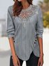 Others Knitted Lace Casual Shirt