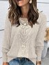 Crew Neck Lace Casual Loose Shirt