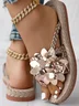 Pu Casual Summer Floral Slide Sandals