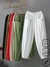 Cotton Pocket Stitching Casual Loose Pants