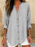 Women's Shirt Blouse Striped Casual Long Sleeve Basic V Neck Regular Fit Spring Fall