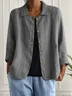 Jackets For Women Cotton And Linen Button Down Long Sleeve Turn Down Collar V Neck Shirt Top Womens Coats