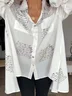 Loose Casual Text Letters Shirt Collar Shirt