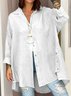 Loose Plain Casual Cotton Shirt