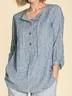 Loose Crew Neck Linen Shirt