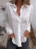 Casual Loose Shawl Collar Plain Shirt