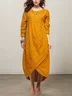 Loose Linen Plain Cotton And Linen Dress