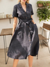 Linen Plain Camp Collar Maxi Dress