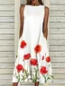 Cotton Regular Fit Crew Neck Casual Dress With No Belt