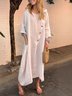 Casual Plain Crew Neck Maxi Dress