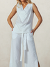 Linen Casual Plain linen-cotton Blouse