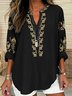 V Neck Floral Casual Shirt