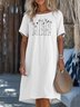 Casual Cotton Crew Neck Regular Fit Dress With No