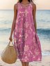 Plants Regular Fit Cotton Simple Dress With No