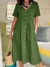 Casual Plain V Neck Maxi Dress