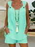 Casual Plain Spaghetti Two-Piece Set