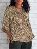 Women Floral Crew Neck Casual Long Sleeve T-shirt