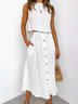 Casual Plain Crew Neck Two-Piece Set