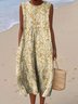Floral Cotton Regular Fit Vacation Dress With No