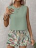 Women's Floral Print Casual Vest Shorts Two-Piece Set