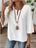 Casual Plain Crew Neck Shirt