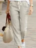 Women's Casual Loose Pocket Solid Color Trousers