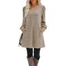 Women Plain Crew Neck Casual Long Sleeve T-shirt