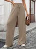 Regular Fit Cotton Casual Plain Pants