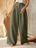 Women's  Elastic Waist H-Line Wide Leg Pants Daily Going Out Pants Khaki Casual Split Joint Plain Spring/Fall Pants