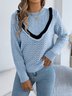 Plain Regular Fit Casual Crew Neck Sweater