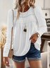 Women Plain Crew Neck Casual Long Sleeve T-shirt