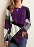 Women Abstract Crew Neck Casual Long Sleeve T-shirt