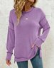 Plain Crew Neck Casual Sweatshirt