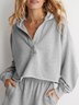Casual Plain Long Sleeve Hoodie
