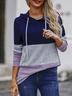 Women's Colorblock Printed Casual Long-Sleeved Hooded Sweatshirt
