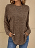 Women Abstract Crew Neck Casual Long Sleeve T-shirt