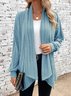 V Neck Plain Casual Cardigan