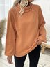 Casual Plain Turtleneck Sweater