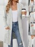 Lady Romance Wrap Rayon Pocket Autumn And Winter Long Solid Color Long Sleeve Loose Cardigan