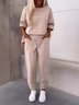 Women's Split Joint Plain Daily Going Out Two-Piece Set Purple Casual Spring/Fall Top With Pants Matching Set