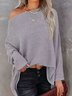 Casual Plain Cold Shoulder Blouse