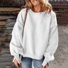 Cotton Casual Plain Crew Neck Sweatshirt