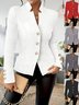 Regular Fit Urban Elegant And Fashionable Casual Double-button Solid Color Long-sleeved Others Blazer